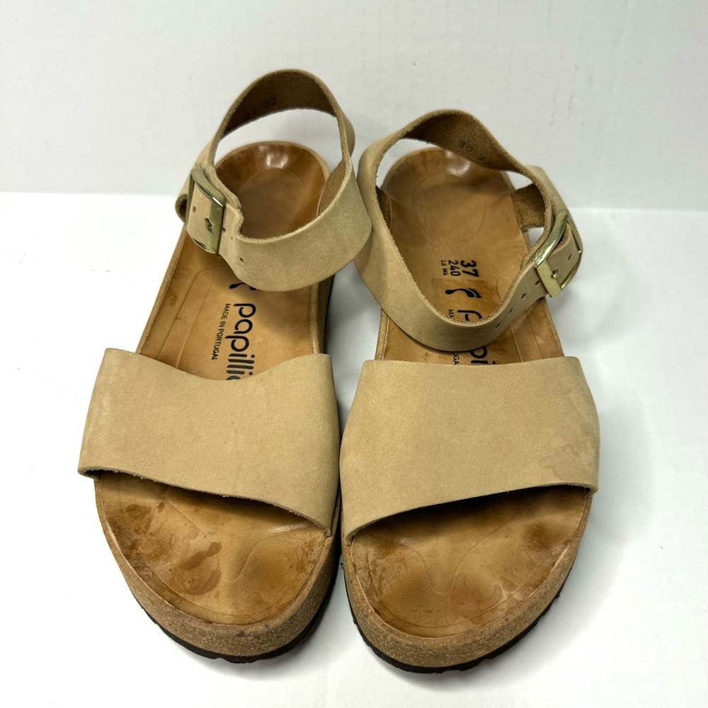 Papillio by Birkenstock : Sandcastle Nubuck Glenda Platform Sandal : Size 37